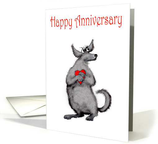 Happy Anniversary, Heart Transplant. funny grey dog and... (1299426)
