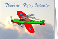 Thank you, flying Instructor, Dog in plane card