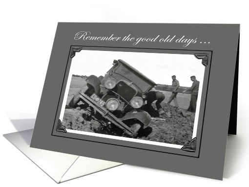 Remember the good old days, bogged car, vintage.Black and... (1318546)