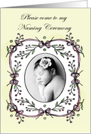 Invitation to Naming Ceremony.for girl, vintage.Custom card. card