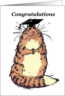 Congratulations on your graduation,from college, tortoiseshell cat, humour card
