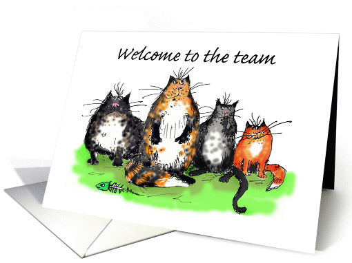 Welcome to the team, cats, humour card (633233)