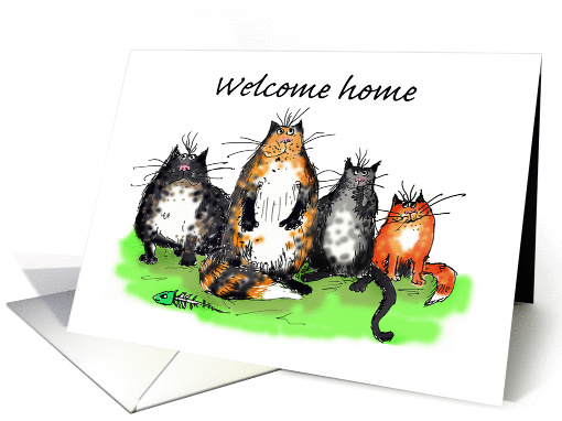 Welcome home, cats, humour card (633239)