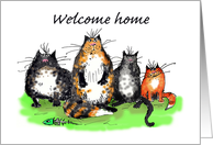 Welcome home, cats, humour card