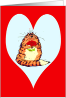 will you be my Valentine. tortoiseshell cat, humor card