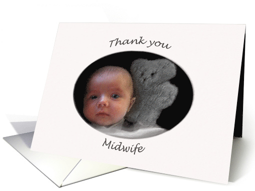 Thank you Midwife, Baby and Teddy card (803076)