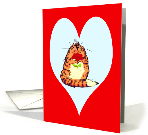 Nurses Day, Thank you , tortoiseshell cat and red rose. card (808550)