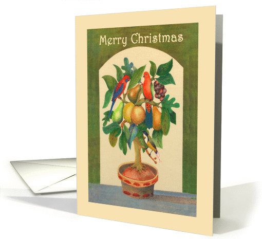 Merry Christmas,Parrot in a pear tree, parrots, fruit,... (837322)