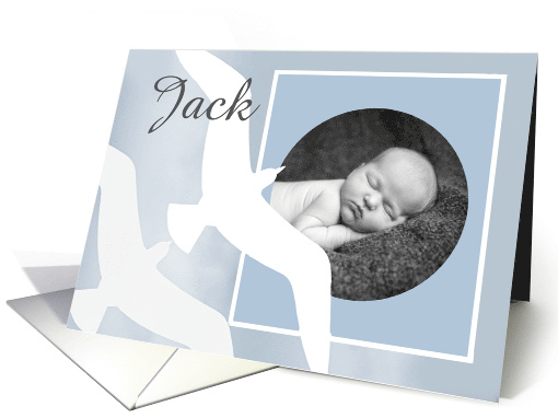 Two flying birds,New baby, photo card (850851)
