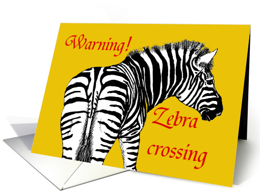 For ex boyfriend, Happy Birthday Warning Zebra crossing. card (871512)