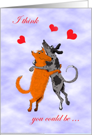 for boyfriend ,Valentine’s day, two dogs , humor card