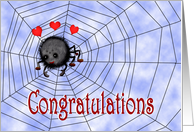 Congratulations you have me in your web, for boyfriend, spider, humor. card