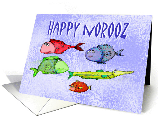 Happy Norooz, swimming fish, humor. card (904279)