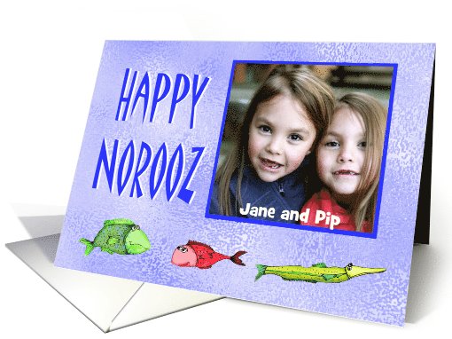 Happy Norooz, custom photo card, with fish, to grandma card (905344)