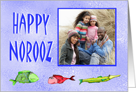Happy Norooz, custom photo card, with fish, from our house to yours card