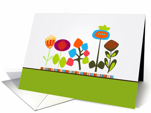 beautiful stylized flowers card (606064)