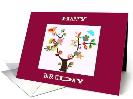 happy birthday whimsical composition card (632662)