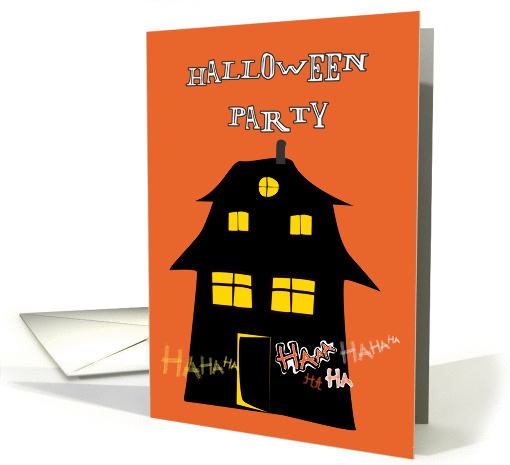 haunted house halloween party invitation card (689636)