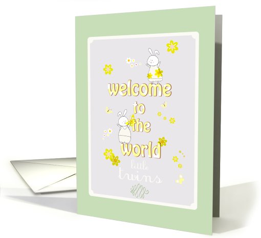 welcome to the world little twins cute card (817359)