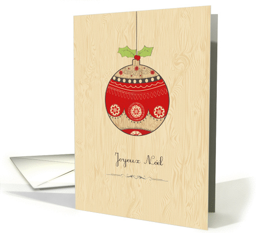 Joyeux Nol, cute Christmas bauble card (869565)
