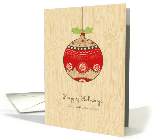 happy Holidays, cute Christmas bauble card (869566)