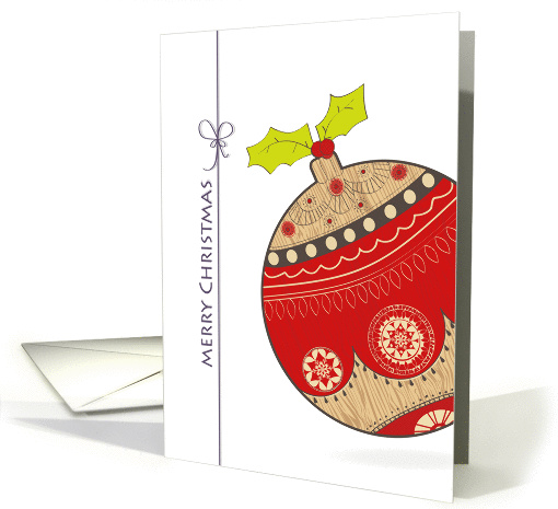 merry Christmas, cute stylized Christmas bauble card (878841)