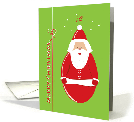 Merry Christmas, cute Santa Ornament card (880630)