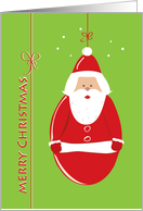 Merry Christmas, cute Santa Ornament card