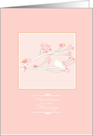 Flicitations pour votre mariage, white dove on cherry blossom branch card