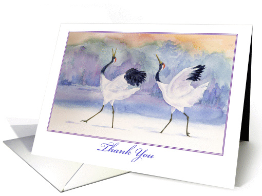 Red Crowned Cranes-thnak you-blank card (1264460)