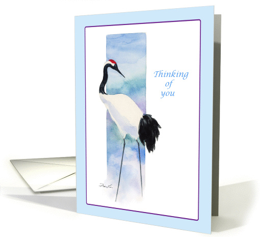 Thinking of you-Red Crowned Crane card (651209)