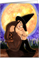 Warmed By The Moon - Witch & Halloween Art card