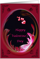 Valentine’s Day greeting card, abstract flower with hearts card