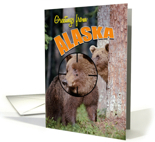 Greetings from Alaska, target of bears in the forest card (1167722)