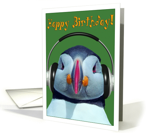 Happy Birthday, Funny Puffin card (1358068)