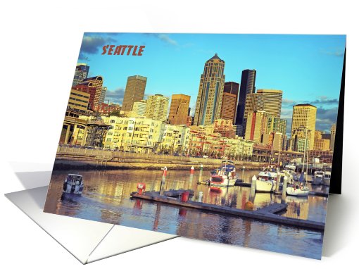 Seattle, waterfront scene card (614184)