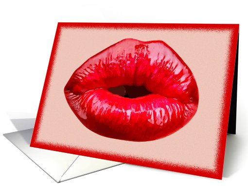 Red sexy lips birthday card (615620)
