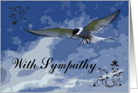 With sympathy flying seagull card