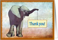 Thank you greeting card, baby elephant card