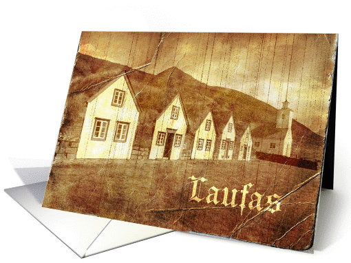 Old vintage card,Iceland Laufas historic village card (871013)