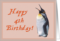 Happy 4th birthday to baby card , penguin’s chick card
