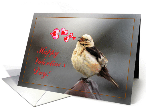 Happy Valentine's Day greeting card,bird spring song card (889110)