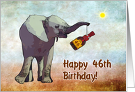 Happy 46th birthday greeting card, elephant card