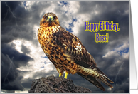 Happy birthday Boss greeting card,eagle card