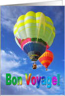 Bon voyage greeting card,ballons on the blue sky card