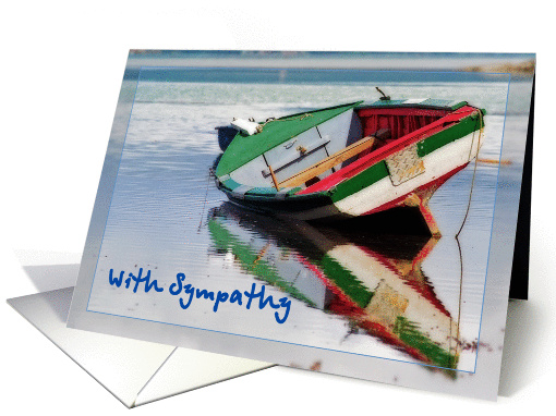 With Sympathy, Boat with reflection on the lake card (905096)