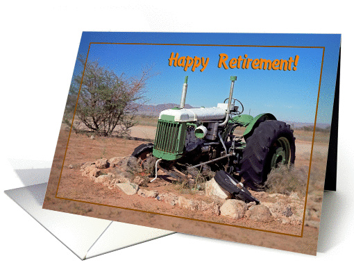 Happy retirement greeting card,broken tractor card (906576)