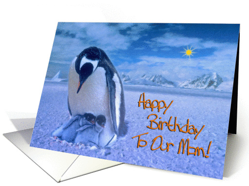 Happy birthday to our mom, penguins in Antactic card (934234)