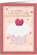 Granddaughter Happy Valentine’s Day - Cupcake with Heart card