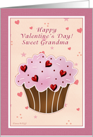 Grandma Happy Valentines Day - Cupcake card